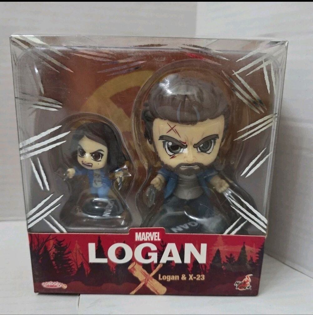 Hot Toys Marvel Logan & X-23 Cosbaby COSB792 Bobble Head Figure Set New Boxed